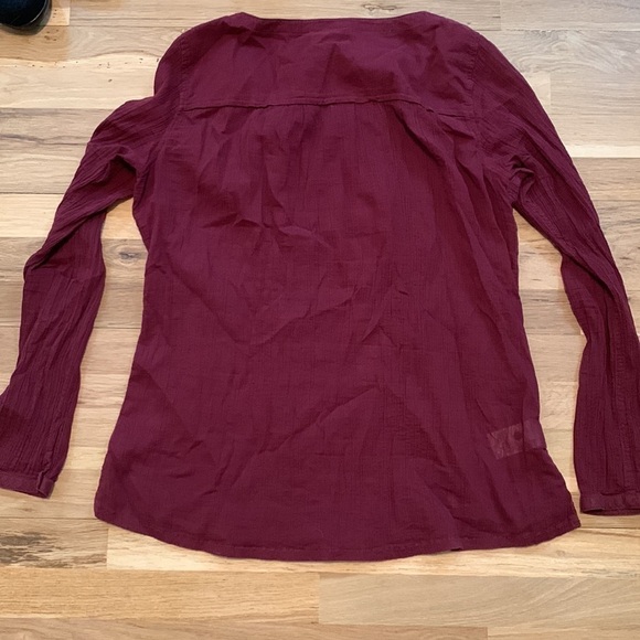 Eddie Bauer 100% Cotton Long Sleeve Crewneck Blouse Maroon Women’s TXL - Picture 11 of 12